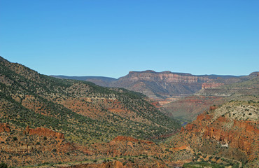 Landscape view of Canyon area in Arizona desert mountain