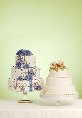 Modern and different style wedding and invitation cakes