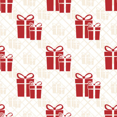 Gifts silhouette on a white background. Seamless vector pattern. Element of design.
