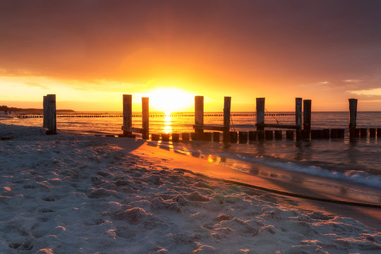 Sunset at the dunes of Zingst