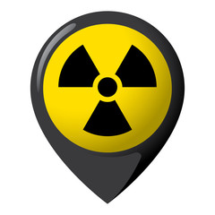 Obraz premium Icon representing radiation location, product location and radioactive debris. Ideal for catalogs of institutional materials