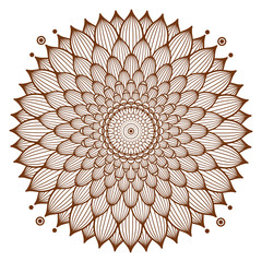 Circle floral ornament, henna tattoo style.