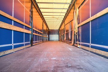 cargo area of a curtain side trailer