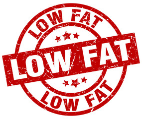 low fat round red grunge stamp