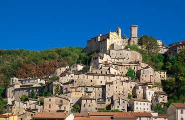 Obraz premium CANTALICE (Italy) - The historic center of an old and very little stone town in Sabina region, province of Rieti, central Italy