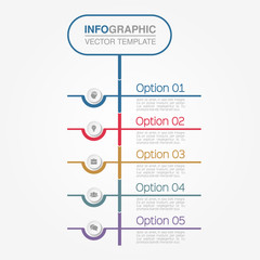 Vector infographic template for diagram, graph, presentation, chart, business concept with 5 options.