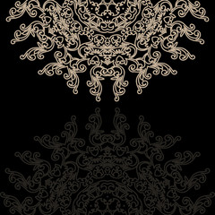 Obraz na płótnie Canvas Vintage invitation card on grunge background with lace ornament. Template frame design for card.Can be used for packaging,invitations, Valentine's Day decoration,bag template.