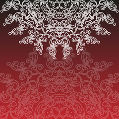 Vintage invitation card on grunge background with lace ornament. Template frame design for card.Can be used for packaging,invitations, Valentine's Day decoration,bag template.