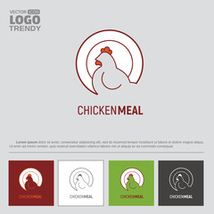 Logo with plate and white hen.