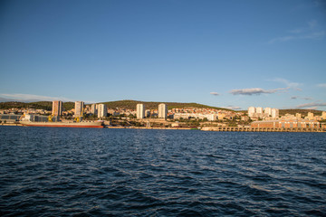 Obraz premium Panorama von Sibenik, Kroatien bei Sonnenuntergang