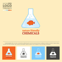 Logo with symbol of nature friendly chemicals.