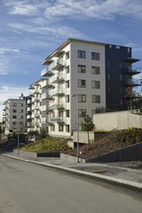 Fototapeta na wymiar Modern apartment buildings in Stockholm are - Sweden