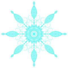Blue lacy snowflake. Vector illustration.