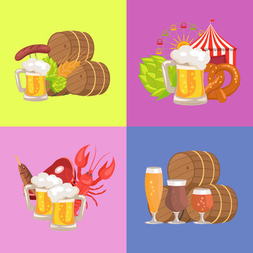 Sets of Beer Symbolic pics Vector Illustration