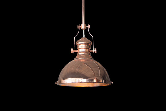 Vintage ceiling lamp isolated on black  background