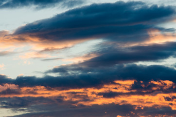 furry clouds on a blue sky on a beautiful summer
