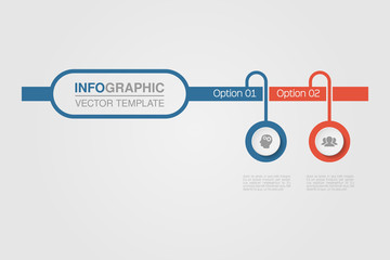 Vector infographic template for diagram, graph, presentation, chart, business concept with 2 options.