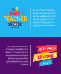 Best Teacher Ever Poster Vector Illustration.