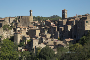 Sorano, borgo medievale della Maremma, in Toscana, Italia