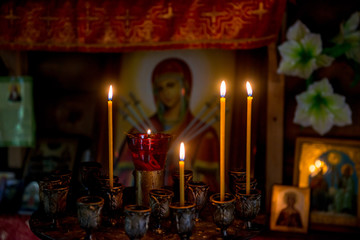 The icon in the candlelight