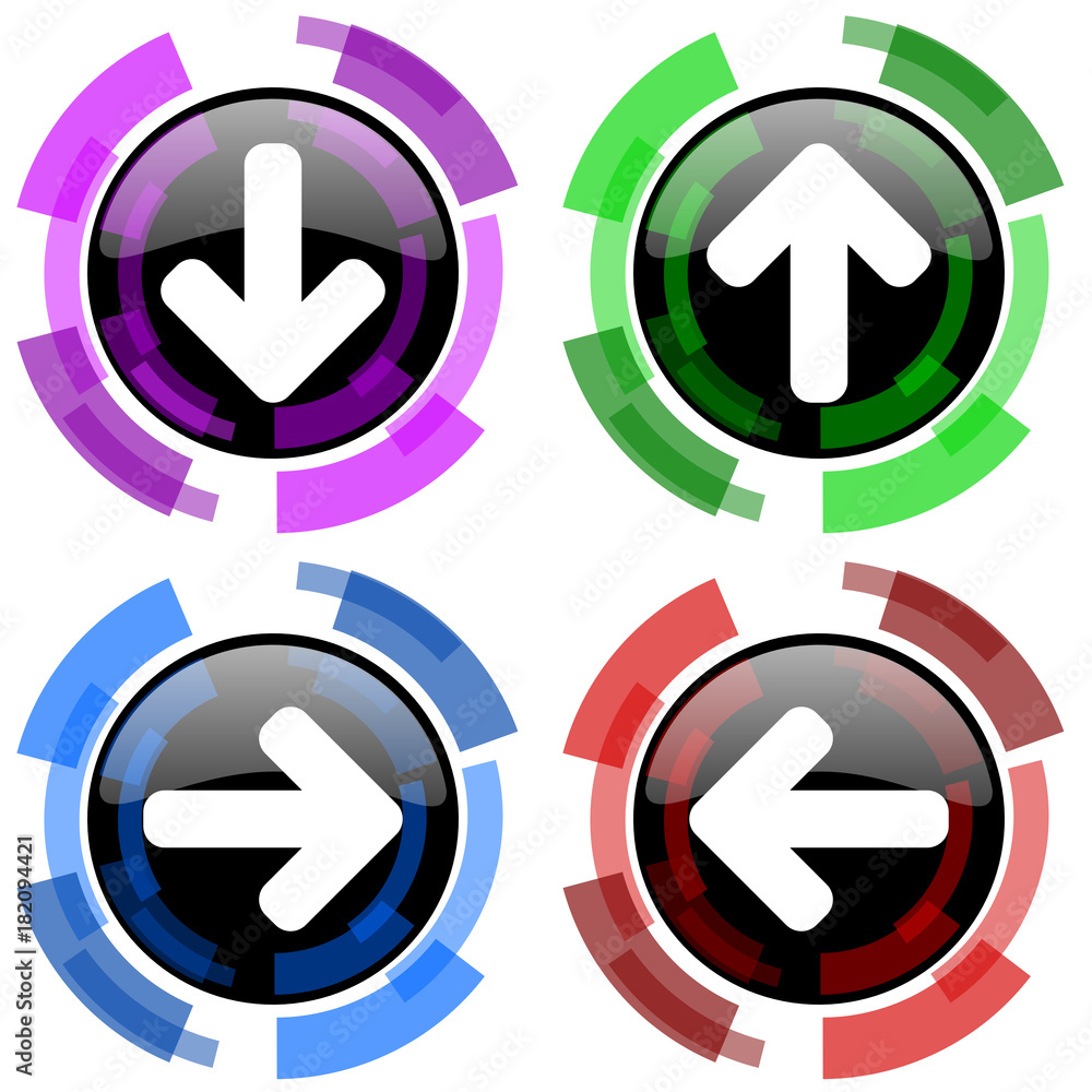 Poster arrows vector icons. modern design buttons isolated on white background.