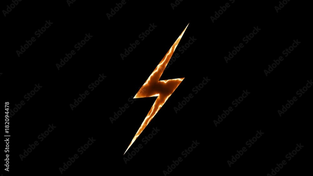 Poster abstract background with lighting bolt sign. icon on black background. seamless loop