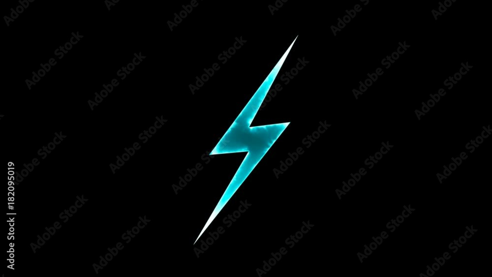 Aufkleber abstract background with lighting bolt sign. icon on black background. seamless loop