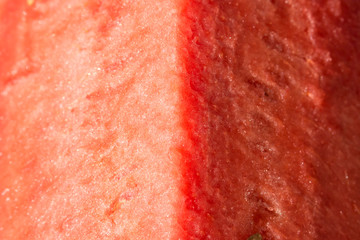 Watermelon. Ripe red fruit with seeds. Macro.
