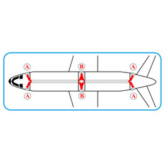Naklejka premium Aiplane interior with exit indications
