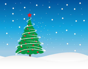 Christmas Tree Winter Holiday Vector Illustration