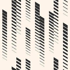 Abstract geometric seamless pattern with vertical fading lines, tracks, halftone stripes. Extreme sport style illustration, urban art. Trendy monochrome graphic texture. Sports pattern. Urban pattern. - obrazy, fototapety, plakaty
