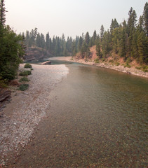 Confluence where the Flathead and Spotted Bear Rivers meet in the Bob Marshall wilderness area...