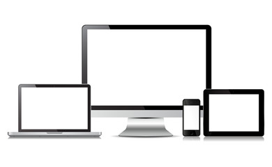 Laptop Tablet Smartphone Desktop Vector Devices