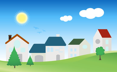 Village City House Vector