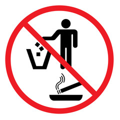 No discarding sign for litter and cigarettesBasic RGB