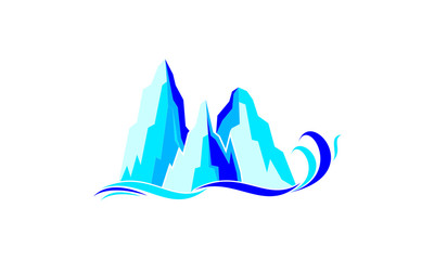 Peak and wave logo template