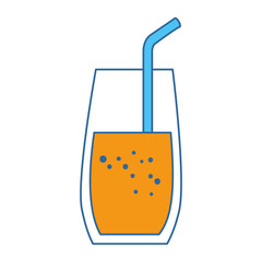 glass drink with straw vector illustration design