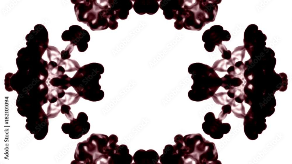 Poster abstract black and white background of ink or smoke flows is kaleidoscope or rorschach inkblot test8