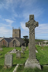 Fototapeta na wymiar Kirche und Friedhof von Zennor, Cornwall