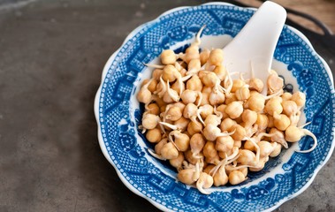 Split beans, adzuki beans, wheat and chick peas