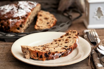 Christmas cake with raisins