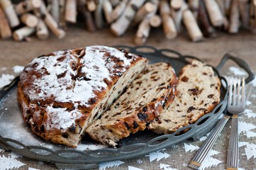 Christmas cake with raisins