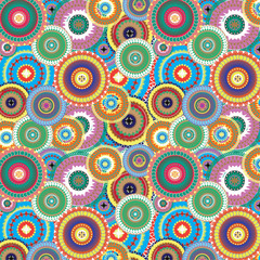  colorful pattern with abstract ornament. Round mandala pattern for printing on fabric or paper.