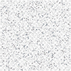 Abstract background with many falling silver stars confetti. vector background
