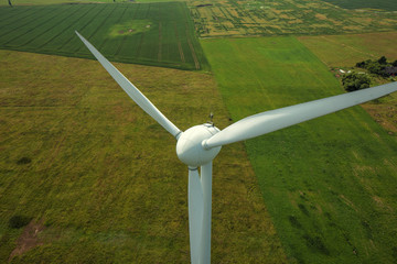 Electrical wind generator station near the blue sea in Liepaja