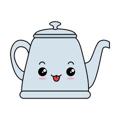 teapot elegant kawaii character vector illustration design