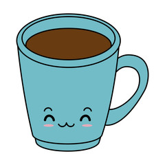 coffee mug kawaii character vector illustration design
