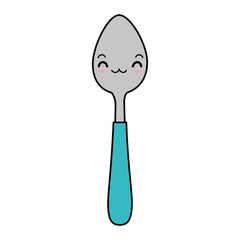 big spoon kawaii character vector illustration design