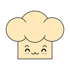 chef hat kawaii character vector illustration design