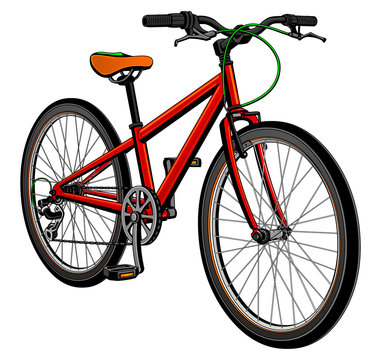 Mountain bike, realistic vector